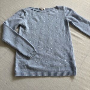 Benedetta Sky Blue Wool Cashmere Blend Sweater XS Made in Italy Cottage Chic